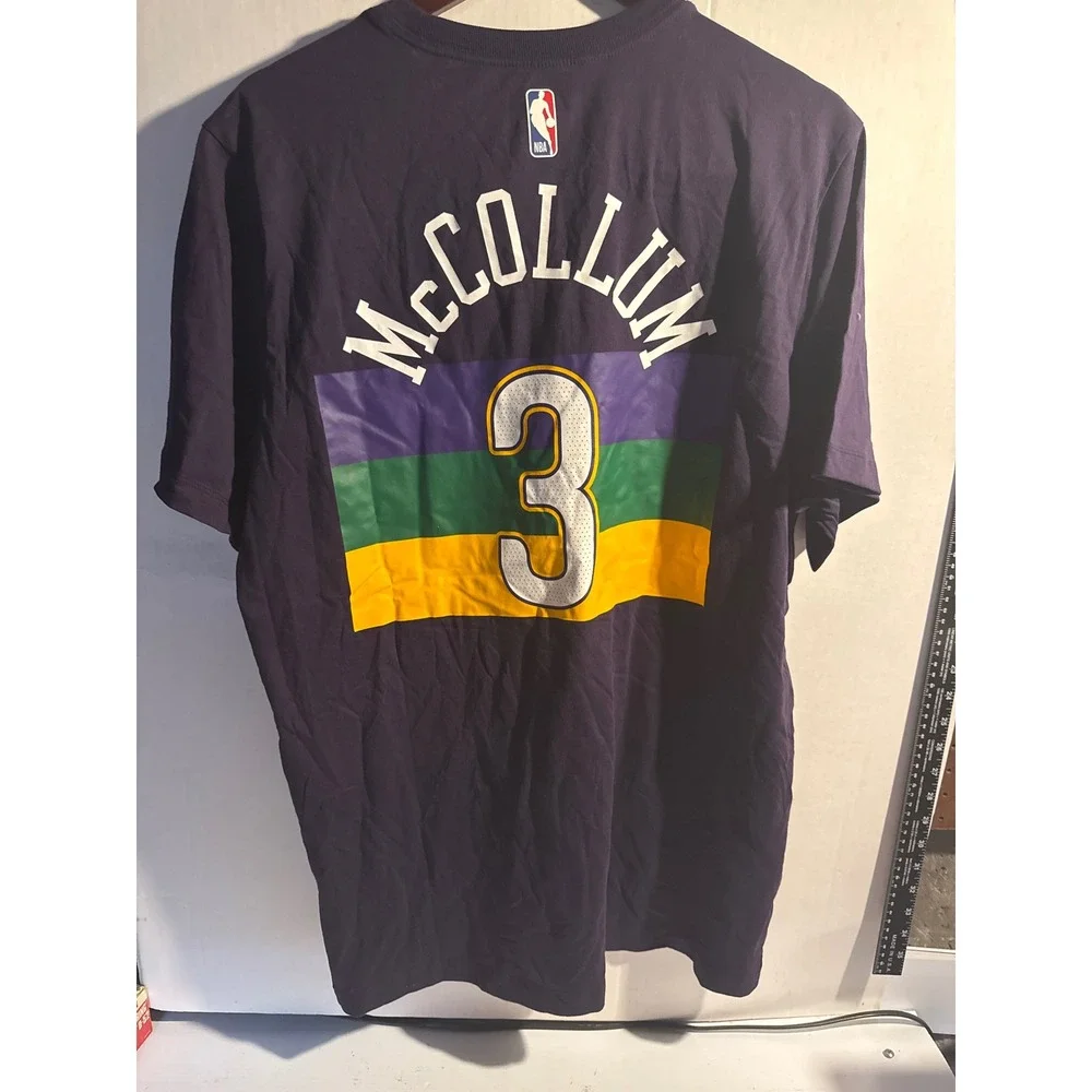 Nike NBA New Orleans Pelicans CJ McCollum NOLA City Edition Purple T-Shirt XL